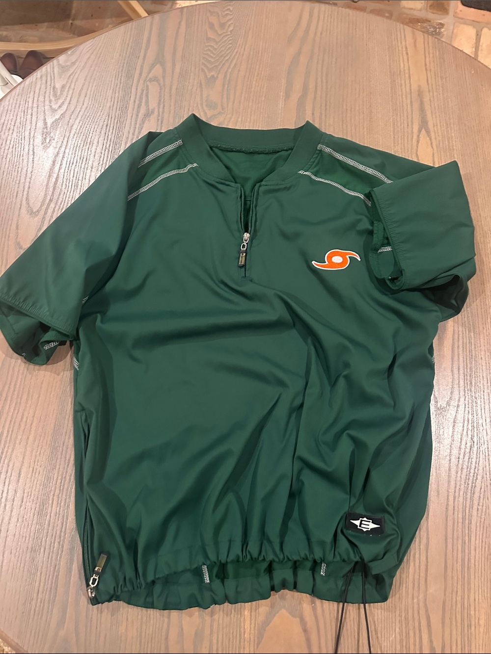 Easton Men's Dark Green Short-Sleeve Athletic Pullover with Orange Logo